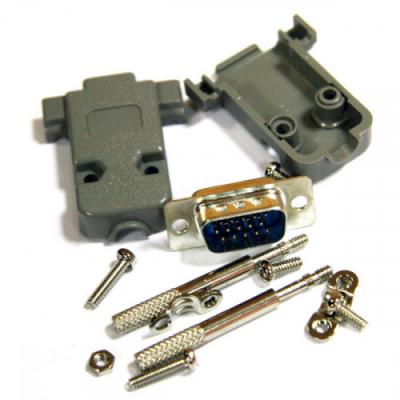 Штекер VGA 15pin на кабель, пластик, разборный