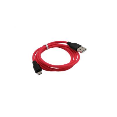 Кабель USB - micro USB, 1,0м, HOCO X21 Plus Silicone 2.4A, черный/красный