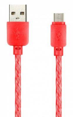 Кабель USB - micro USB, 1,0м, Smartbuy, SILICONE SPIRAL, 2A, красный (ik-12SPS red )