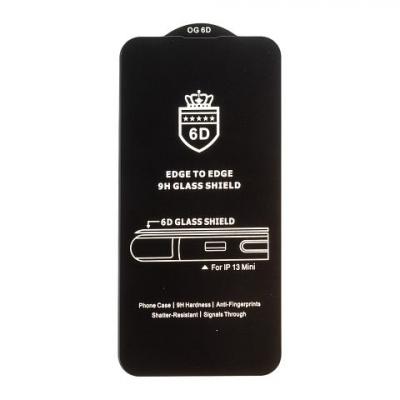 Стекло защитное iPhone 13 mini, Edge to Edge 0.3 mm 6D в тех.уп., черный