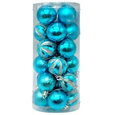 Игрушка ёлочная набор, 4см; 9747, уп.24шт. синий