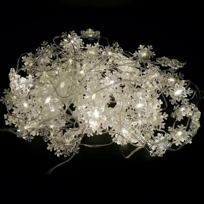 Гирлянда нитевая, 10м, 80LED, Снежинки т.бел. П.П. LX-374