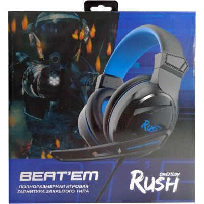 Игровая гарнитура Smartbuy RUSH BEAT'EM, динамик 40мм, поворотный микрофон, черн/син (SBHG-9630)
