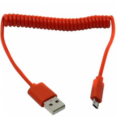 Кабель USB - micro USB, 1,0м, Smartbuy, спиральный, красный (iK-12sp red)***