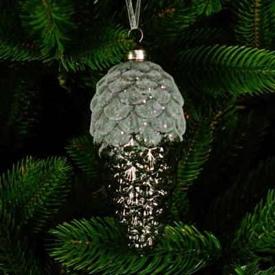 Игрушка ёлочная, 1шт. 13см. ШИШКА серая /88849/