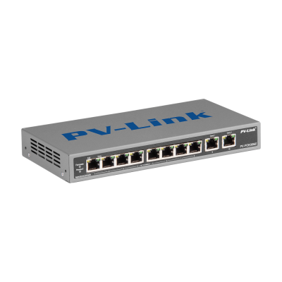 PV-POE08M2 PV Link 9портовый коммутатор 8хРоЕ 802.3af/at 10/100 Мбит/с, выход 125Вт (АКЦИЯ!!!)