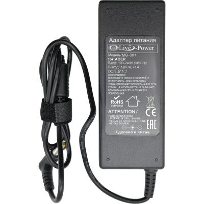 Блок питания импульсный 19,0V,  4,74A 5,5*1,7мм, Acer, MG301 /A1980/