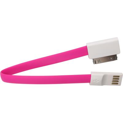 Кабель USB - iPhone 30pin, 0,2м, Smartbuy, магнитный, розовый (iK-402m pink)***