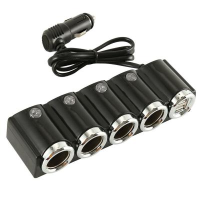 Разветвитель прикуривателя, 4 гнезда+2USB 2,1А, OLESSON 1504 