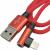 Кабель USB - Lightning 8pin, 1,0м, Smartbuy, FLOW 3D L-TYPE, 2A, красный (iK-512FLL red)***