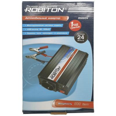 Преобразователь  500W, 24/220 ROBITON R500/24V с USB /13202/