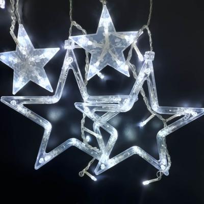 Гирлянда бахрома, 3,0м, LED, 12 звезд, бел. LX-52