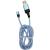 Кабель USB - Lightning 8pin, 1,0м, HOCO U90 Ingenious streamer, LED, магнит, синий