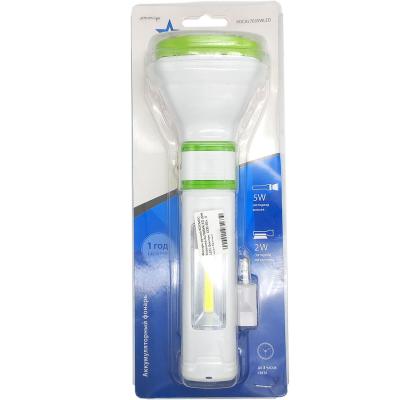 Фонарь ручной КОСМОС Классика Aс7035WLED (5W LED, бок.пан. COB 2Вт, 3 реж) бел/зел