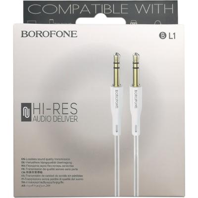 Jack 3,5mm - Jack 3,5mm 1,0м stereo BOROFONE BL1, белый