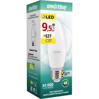 LED лампа C37/9,5W/3000/E27, Smartbuy	