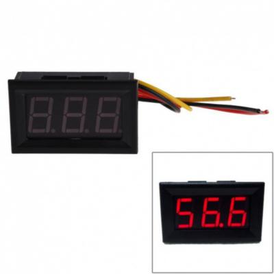 Вольтметр врезной (DC 0-30V, красный)