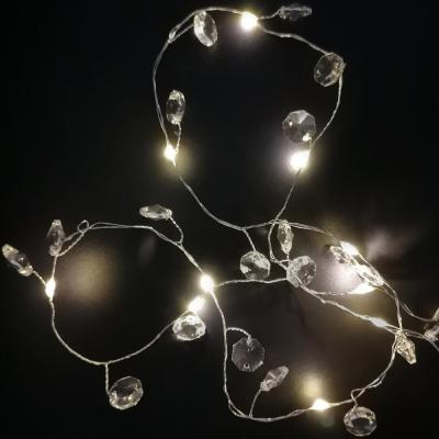 Гирлянда проволочная, 1м, 10LED, т.бел. кристаллы, 2*AA, Luca String Light /83795/87418/