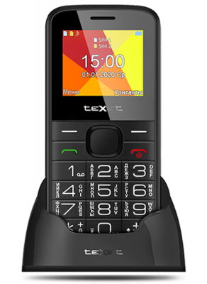 Мобильный телефон teXet TM-B201 док-станция, черный