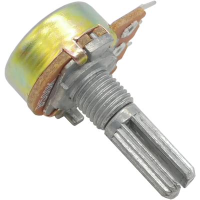 Резистор переменный 3pin, 1М, (d-17 мм, резьба М7, Вал d-6 мм)