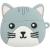 Беспроводные наушники HOCO EW46 Cat, Bluetooth, в кейсе, белый/серый (Mysterious Cat)