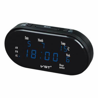 Часы VST801WX-5 син.цифры (дата, температура) +БЛОК