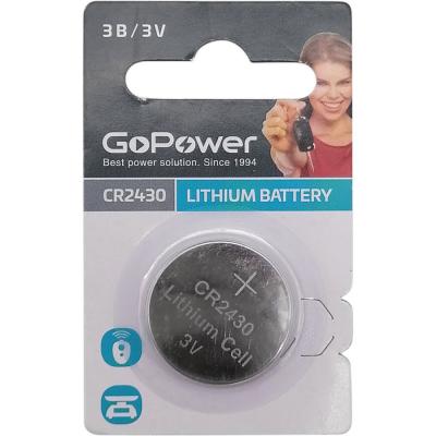 Элемент питания CR2430 GoPower Lithium BL1 (1/40/2000) /23124