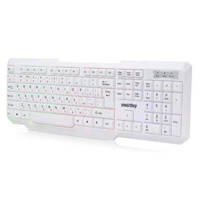 Клавиатура проводная SmartBuy 333, белая, USB, с подсветкой, SBK-333U-W